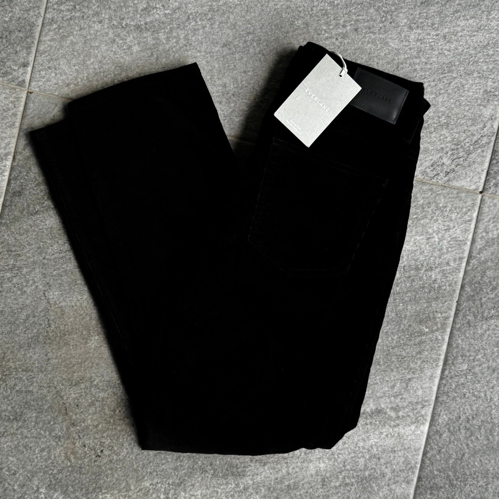 Everlane The Cheeky Straight Black Corduroy Pant Women's Size 29 NWT
